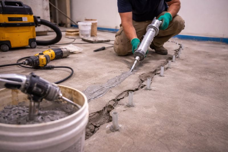 Cracked Basement Floor Repair in Hemet, CA