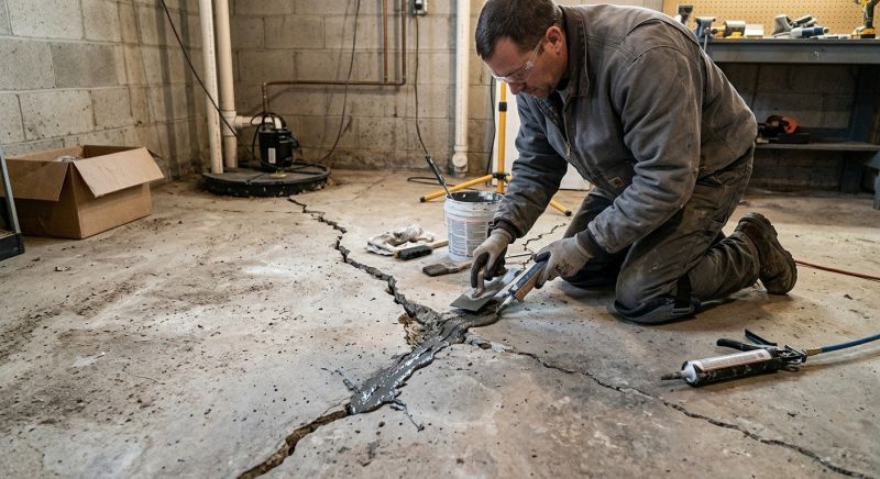 Cracked Basement Floor Repair in Hemet, CA